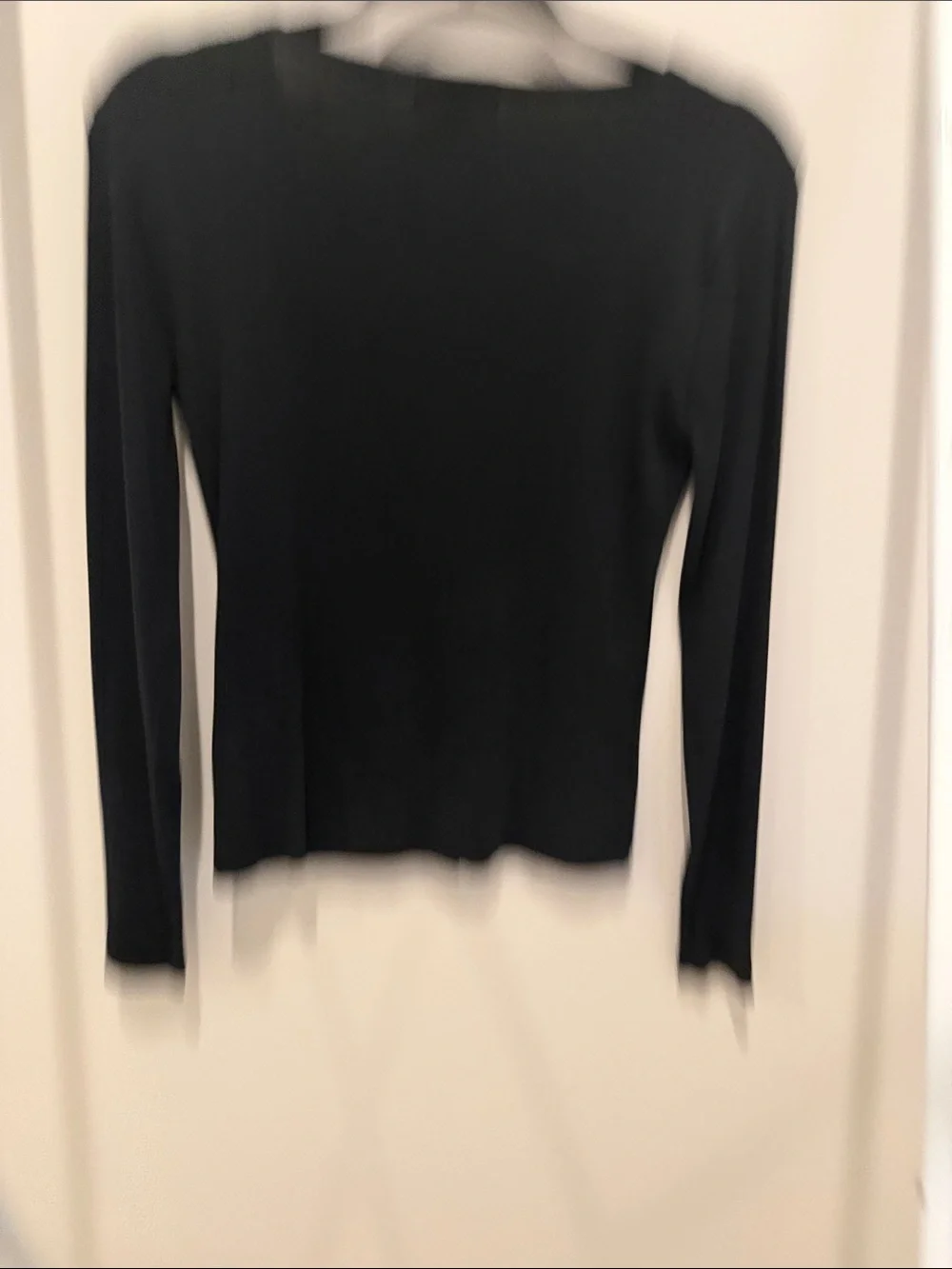 J. Crew Black Button-Front Long Sleeve Top Cotton